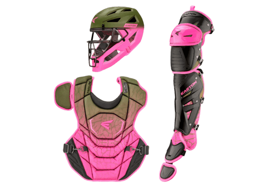 Easton Baseball Catcher's Set Easton MAV X NOCSAE Limited Edition Green and Pink at 2nd String Sports Stuarts Draft VA