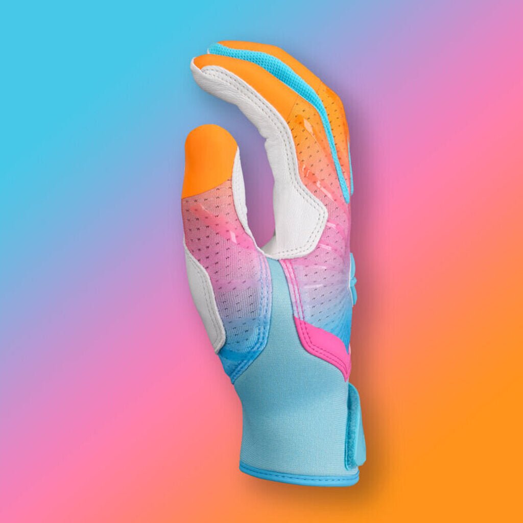 Easton Ghost Ethos Rainbow Sherbet Fastpitch Softball Batting Gloves - FASTPITCH SOFTBALL - Easton