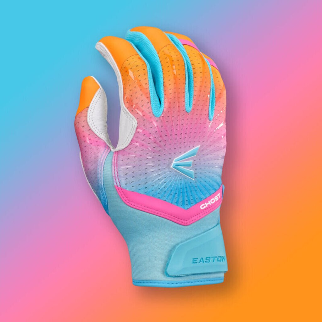 Easton Ghost Ethos Rainbow Sherbet Fastpitch Softball Batting Gloves - FASTPITCH SOFTBALL - Easton