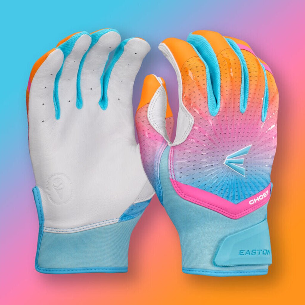 Easton Ghost Ethos Rainbow Sherbet Fastpitch Softball Batting Gloves - FASTPITCH SOFTBALL - Easton - Women S - Rainbow Sherbet - New - 9GL865 - 18223
