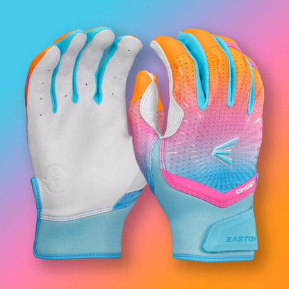 Easton Ghost Ethos Rainbow Sherbet Fastpitch Softball Batting Gloves - FASTPITCH SOFTBALL - Easton - Women S - Rainbow Sherbet - New - 9GL865 - 18223