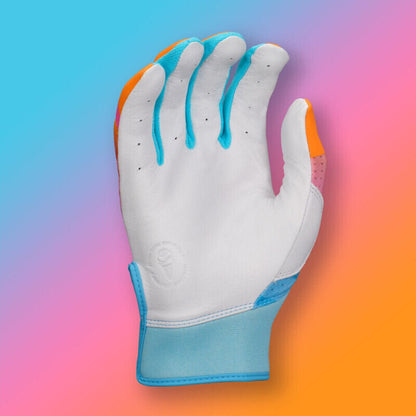 Easton Ghost Ethos Rainbow Sherbet Fastpitch Softball Batting Gloves - FASTPITCH SOFTBALL - Easton