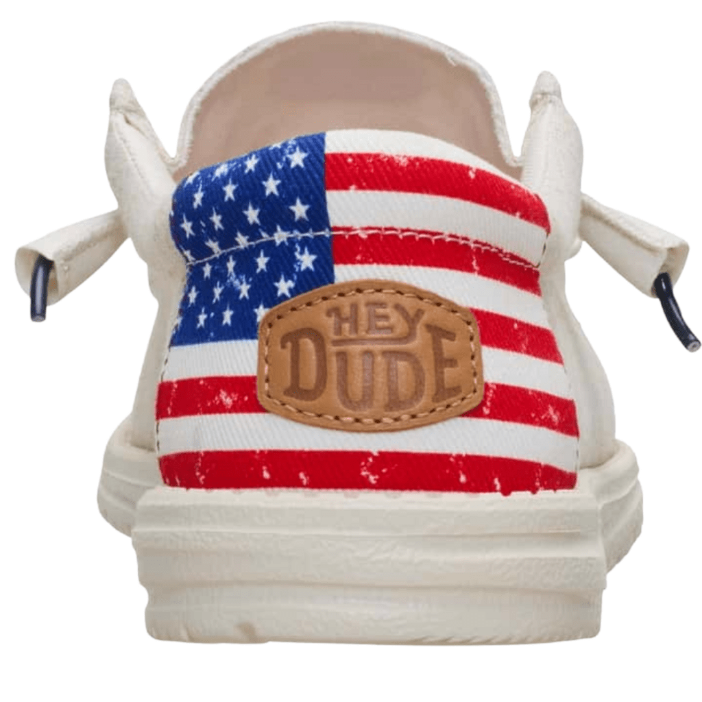 Hey Dude Hey Dude Men's Wally Americana II Casual Shoes - Bone White/USA at 2nd String Sports Stuarts Draft VA