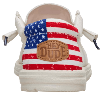 Hey Dude Hey Dude Men's Wally Americana II Casual Shoes - Bone White/USA at 2nd String Sports Stuarts Draft VA