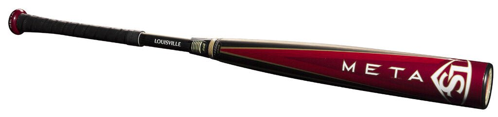 Louisville Slugger META BBCOR bat, black and red barrel with META lettering