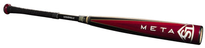 Louisville Slugger META BBCOR bat, black and red barrel with META lettering