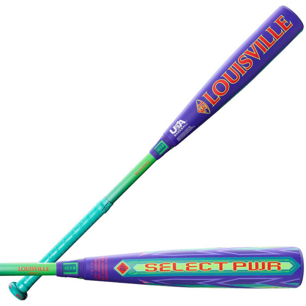 2027 Louisville Slugger Select PWR USA Baseball Bat -10 - Purple Lime New - 2nd String Sports