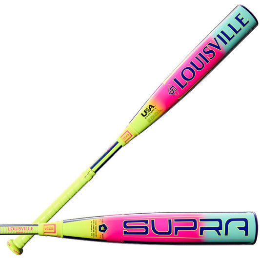 2027 Louisville Slugger Supra USA Baseball Bat -10 - Yellow Pink New - 2nd String Sports
