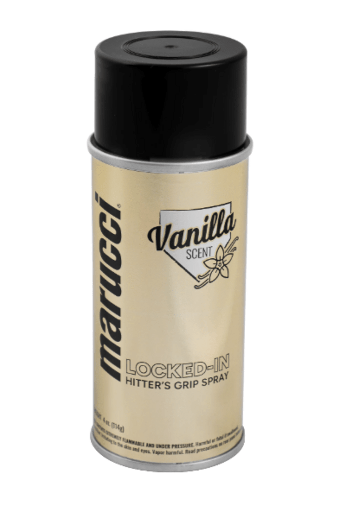 Marucci Locked-In Hitter's Grip Spray - Vanilla, Bubble Gum or Leather Scents - One Vanilla New - 2nd String Sports