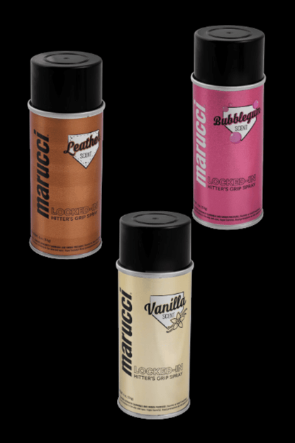 Marucci Locked-In Hitter's Grip Spray - Vanilla, Bubble Gum or Leather Scents - One Bubble Gum New - 2nd String Sports