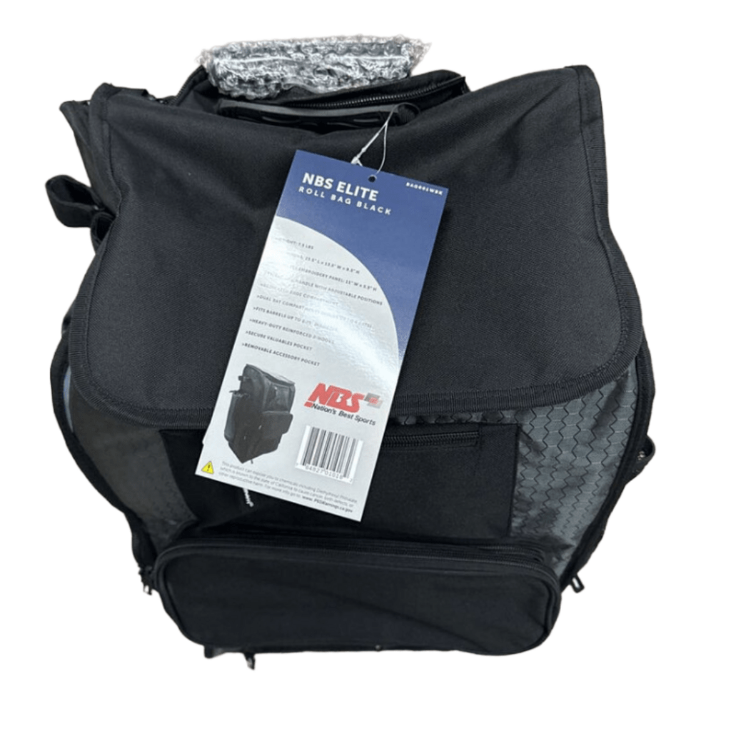 NBS Elite Rolling Baseball/Softball Bat Bag - Black - Large - - 2nd String Sports