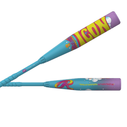 Rawlings Icon LE -8 USSSA baseball bat, teal-blue with purple end cap