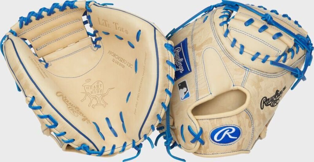 Baseball Catcher's Mitt Rawlings Heart of the Hide Contour Fit - 32.5" - 32.5" Blonde B New - 2nd String Sports
