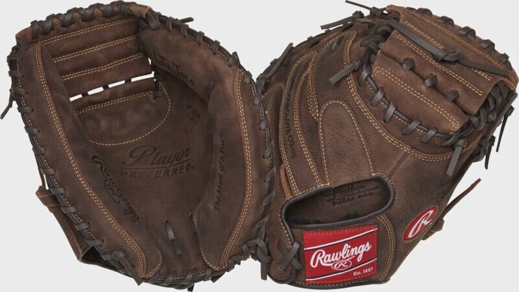 Baseball Catcher's Mitt Rawlings Player Preferred - 33" - 33" Brown New - 2nd String Sports