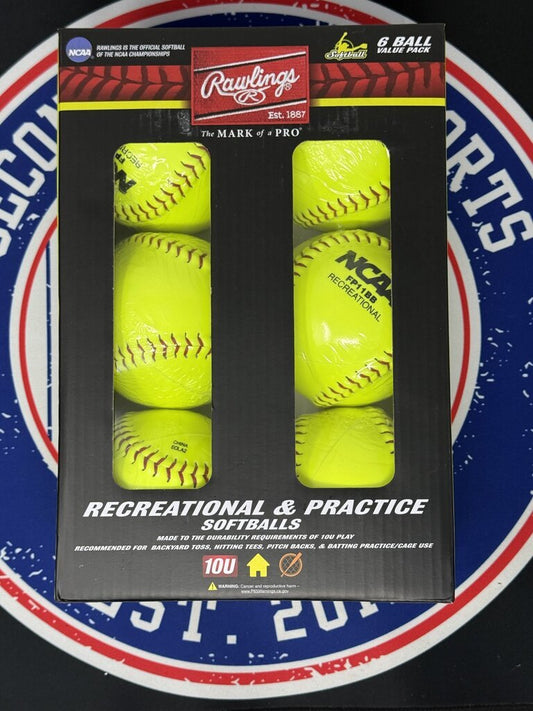 Rawlings Rawlings 6 Ball Value Pack Recreational & Practice Softballs - 11" at 2nd String Sports Stuarts Draft VA