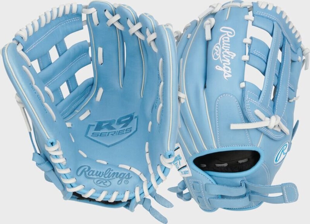 Rawlings R9 Series 12" Fastpitch Softball Glove - 12" Columbia Blue New - 2nd String Sports