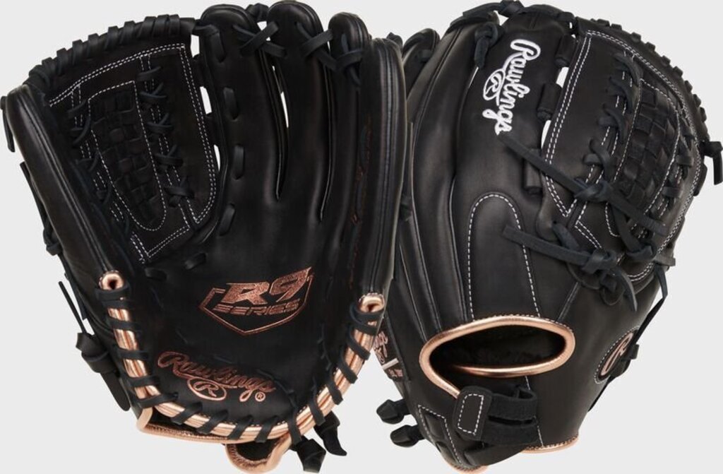 Rawlings R9 Series 12.5" Fastpitch Softball Glove (Two Colorways) - RHT - 12.5" Black Rose Gold New - 2nd String Sports