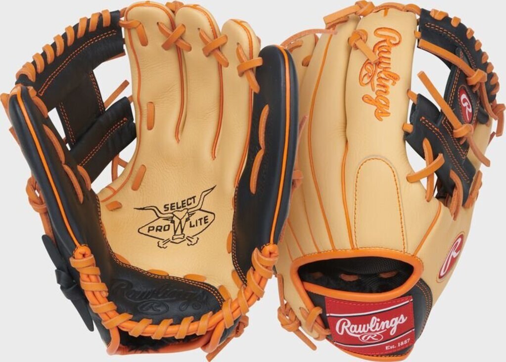 Rawlings Select Pro Lite Jackson Holliday Youth 11.25" Baseball Glove - 11.25" Camel Black Orange New - 2nd String Sports
