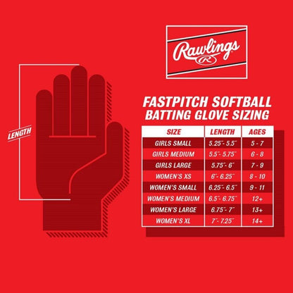 Rawlings Rawlings Workhorse OKC Compression Strap Fastpitch Softball Batting Gloves at 2nd String Sports Stuarts Draft VA