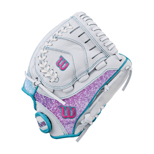 2026 Wilson 11" A440 Flash Youth Fastpitch Softball Glove - 11" White Teal Pink New - 2nd String Sports