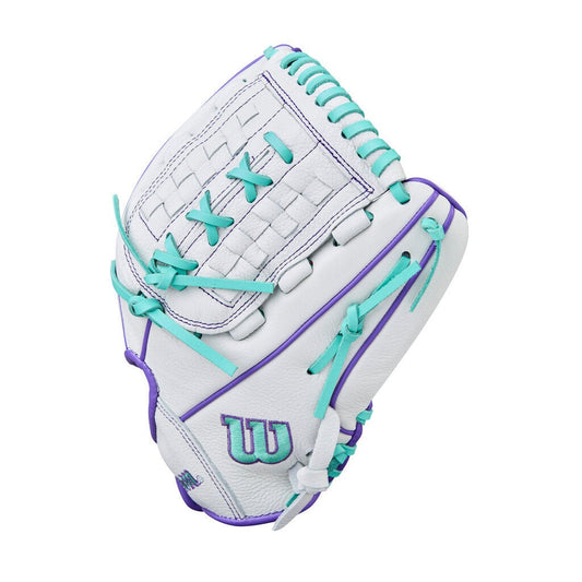 2026 Wilson 11.75" A500 Siren Youth Fastpitch Softball Glove - 11.75" White Purple New - 2nd String Sports