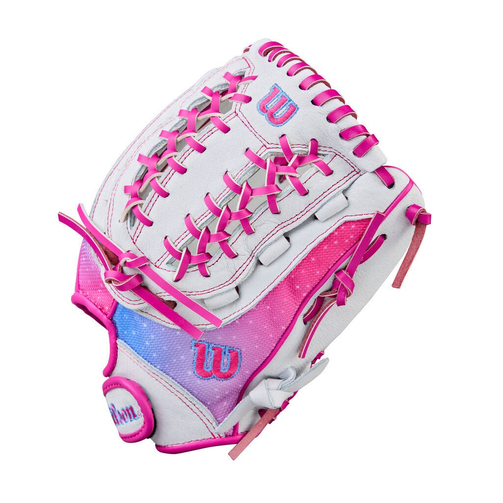 2026 Wilson 12" A440 Flash Youth Fastpitch Softball Glove (RHT/LHT) - 12" White Pink New - 2nd String Sports