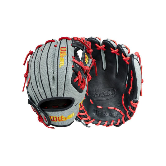 2027 Wilson 11.5" A1000 Pedroia Fit Firebird Southeast SMU Baseball Glove - Limited - 11.5 in PF Black Red Grey New - 2nd String Sports