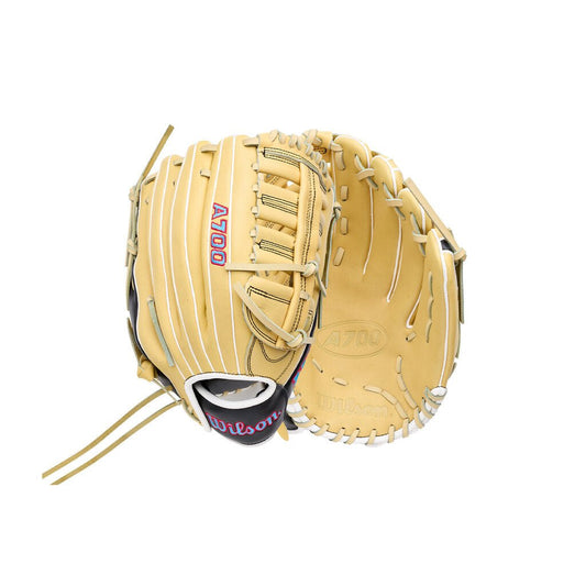 2027 Wilson 12.5" A700 Outfield Baseball Glove (RHT or LHT) - Blonde Black New - 2nd String Sports
