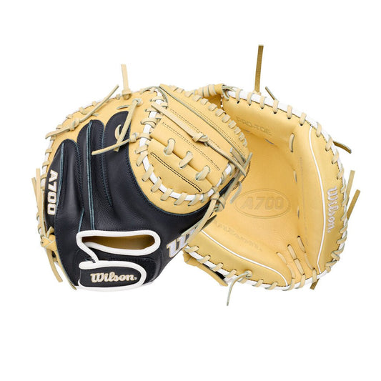 Baseball Catcher's Mitt 2027 Wilson A700 32.5" - 32.5 in Blonde Black New - 2nd String Sports