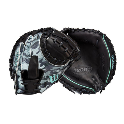 Baseball Catcher's Mitt Wilson A2000 Austin Wells AW28 Fall 2025 - 34" - 34" Camo Black New - 2nd String Sports