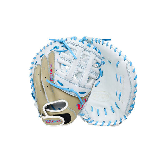 Fastpitch Softball Catcher's Mitt 2027 Wilson A700 33" - 33 in White Blonde New - 2nd String Sports