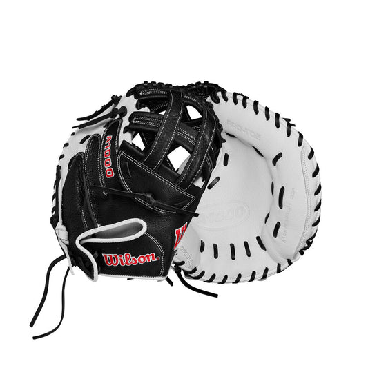 Fastpitch Softball Catcher's Mitt Wilson A1000 - 33" - 33" White Black Red New - 2nd String Sports