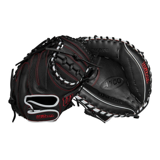 Wilson 32.5" A700 Pedroia Fit Baseball Catcher Mitt - BASEBALL - Wilson - 32.5" PF - Black/Red - New - VPBBDS - 18223