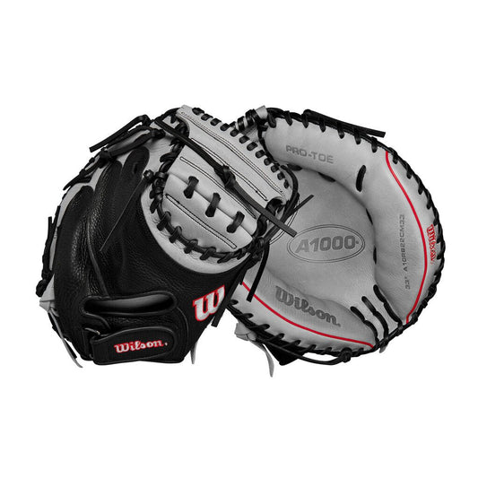 Wilson 33" A1000 CM33 Baseball Catcher Mitt - BASEBALL - Wilson - 33" - Black/Grey/Red - New - R3NFX6 - 18223